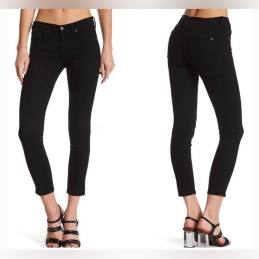 Rag and Bone women’s capri jeans in nero, stretchy, black, size 25